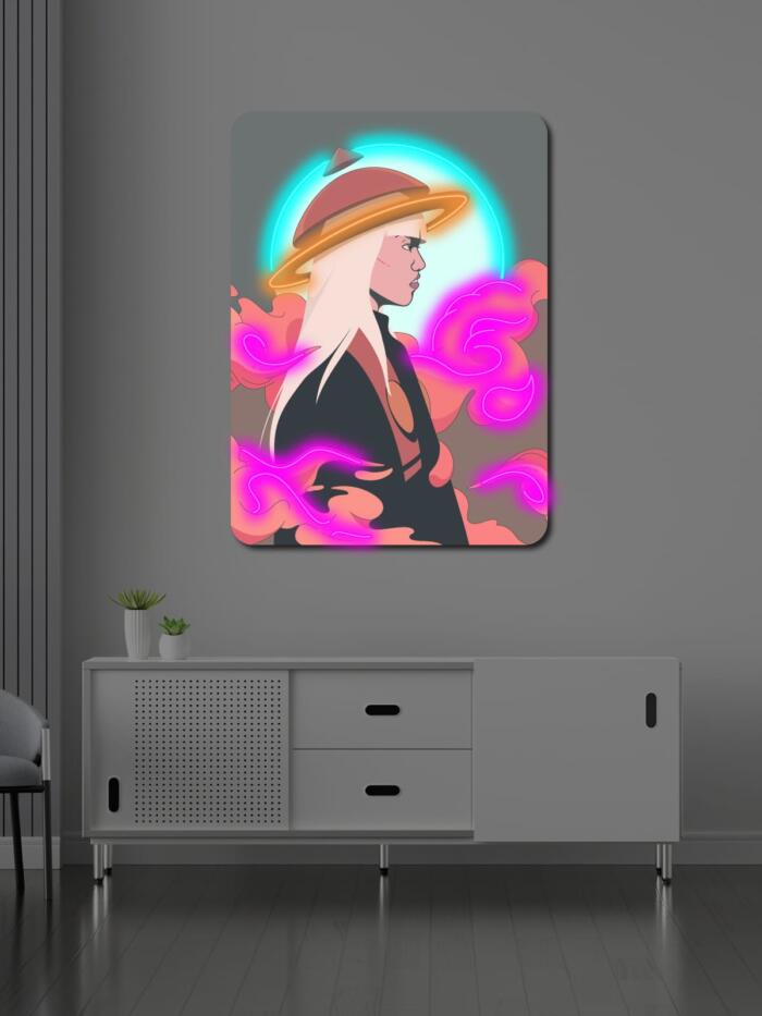 Elevate your space with Lonely Dream, a stunning neon artwork featuring a futuristic warrior and vibrant LED lighting. Perfect for gaming rooms, home decor, and collectors of cyberpunk and fantasy aesthetics