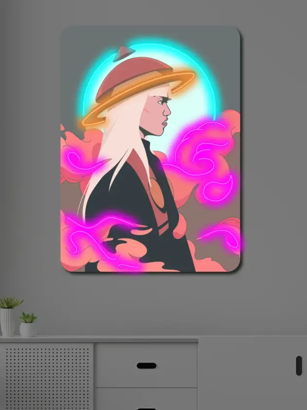 Elevate your space with Lonely Dream, a stunning neon artwork featuring a futuristic warrior and vibrant LED lighting. Perfect for gaming rooms, home decor, and collectors of cyberpunk and fantasy aesthetics